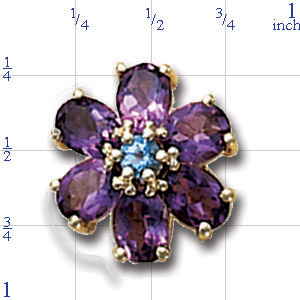 B2141 14K RD/BT AMETHYST SLIDE IN FLOWER LIKE DESIG 